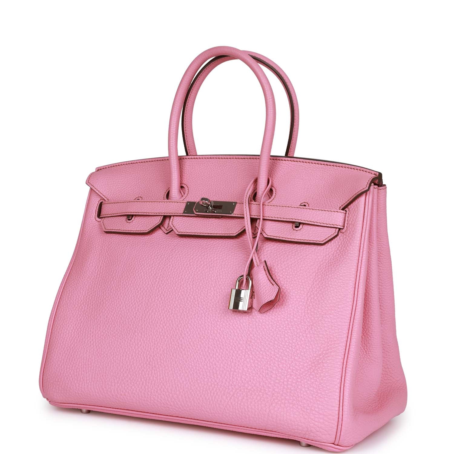 Pre-owned Hermes Birkin 35 Bubblegum Togo Palladium Hardware - fashionupstore1