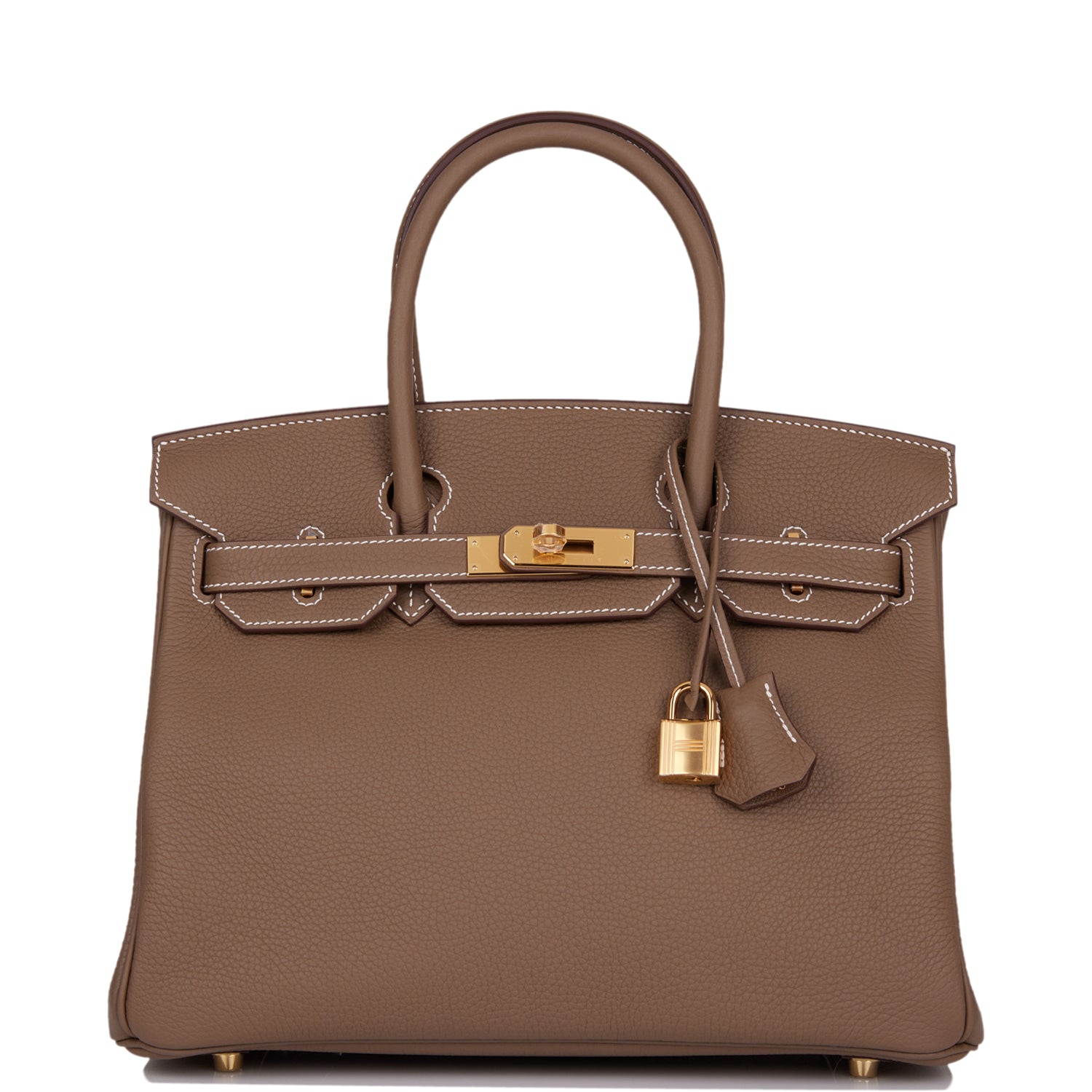 Hermes Birkin 30 Etoupe Clemence Gold Hardware - fashionupstore1