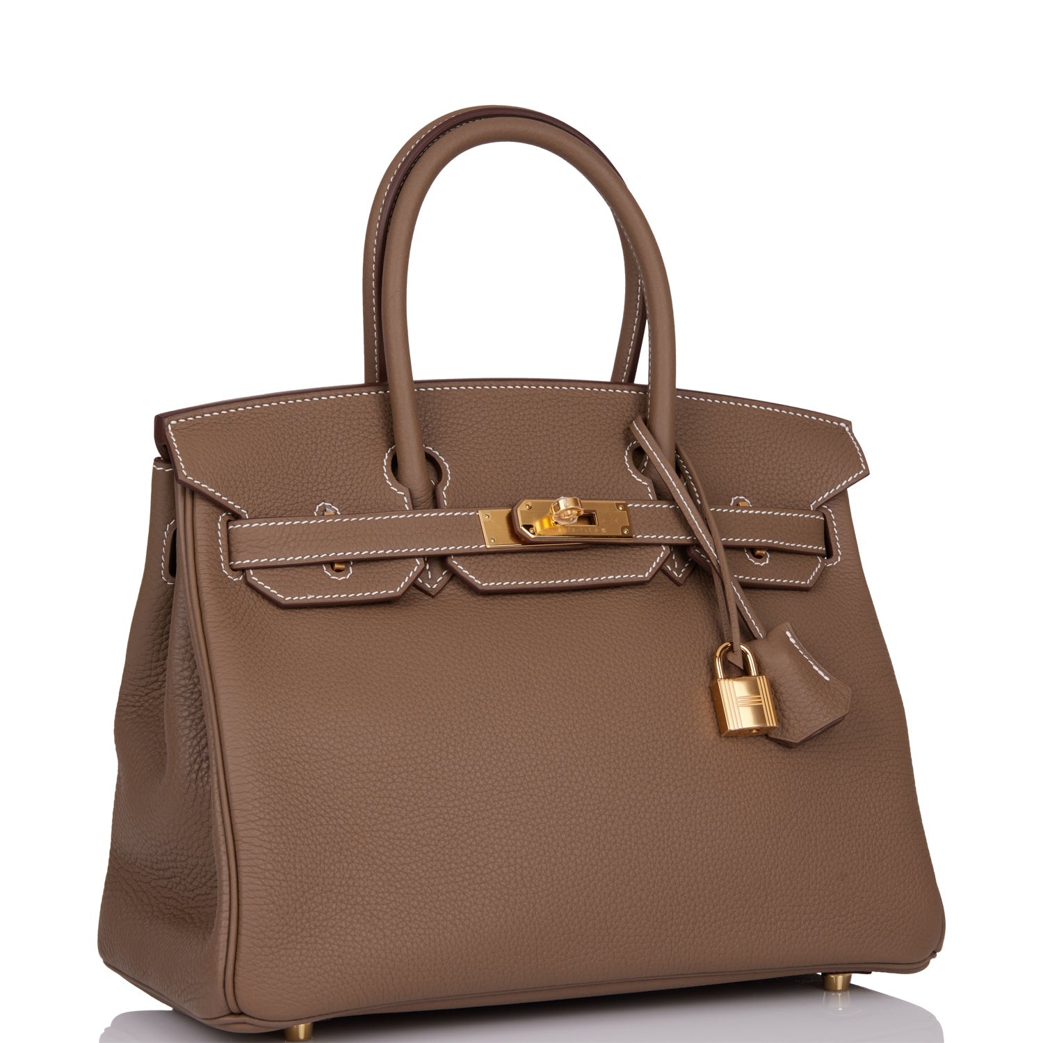 Hermes Birkin 30 Etoupe Clemence Gold Hardware - fashionupstore1