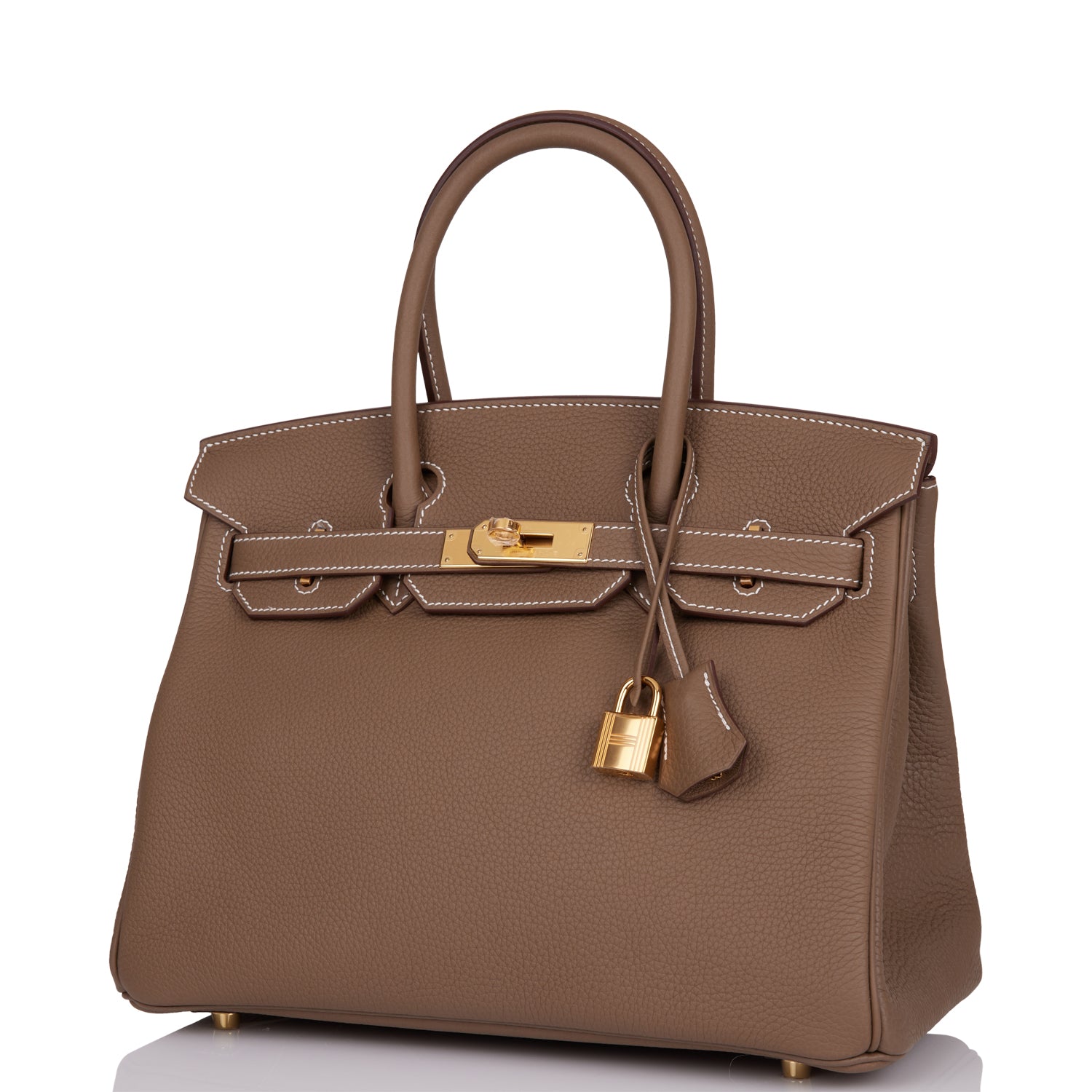 Hermes Birkin 30 Etoupe Clemence Gold Hardware - fashionupstore1