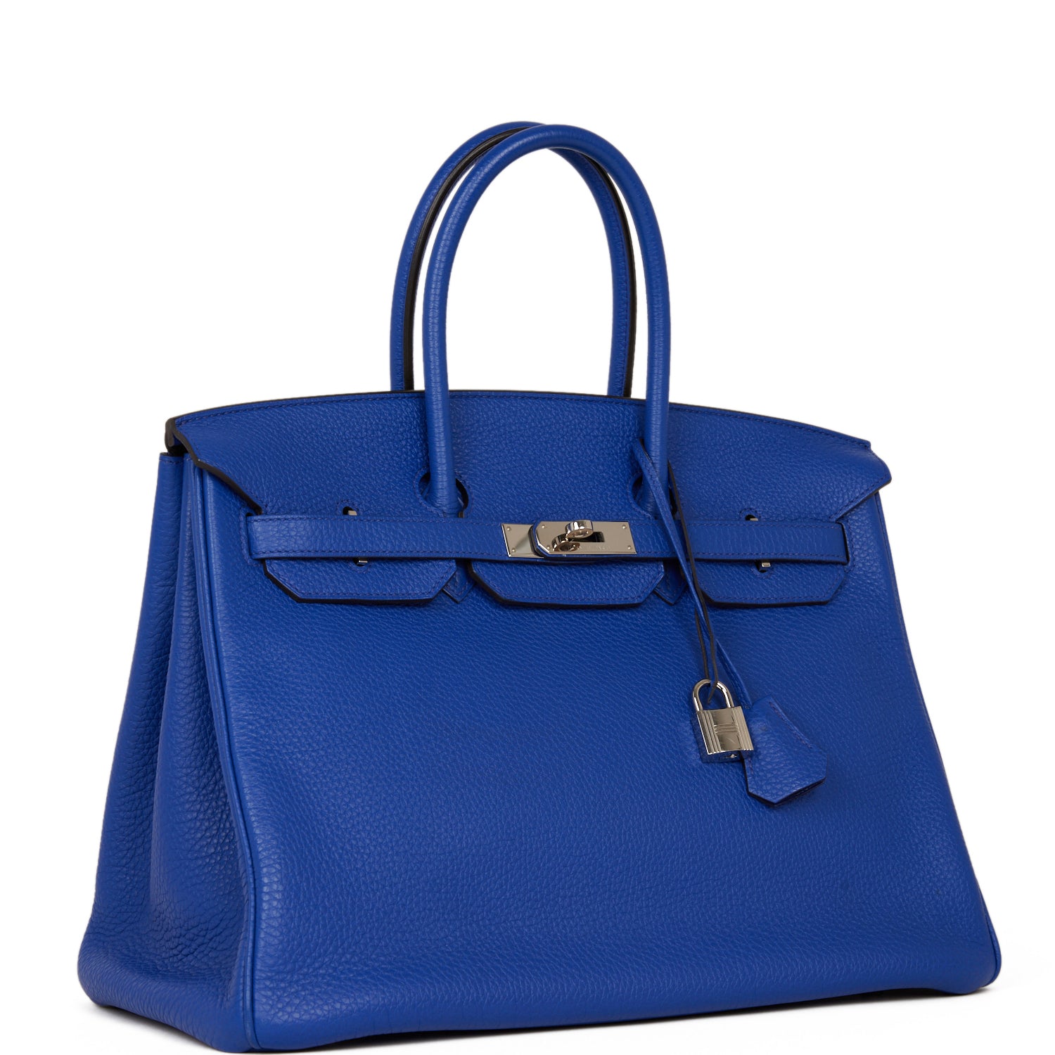 Pre-owned Hermes Birkin 35 Bleu Electric Togo Palladium Hardware - fashionupstore1