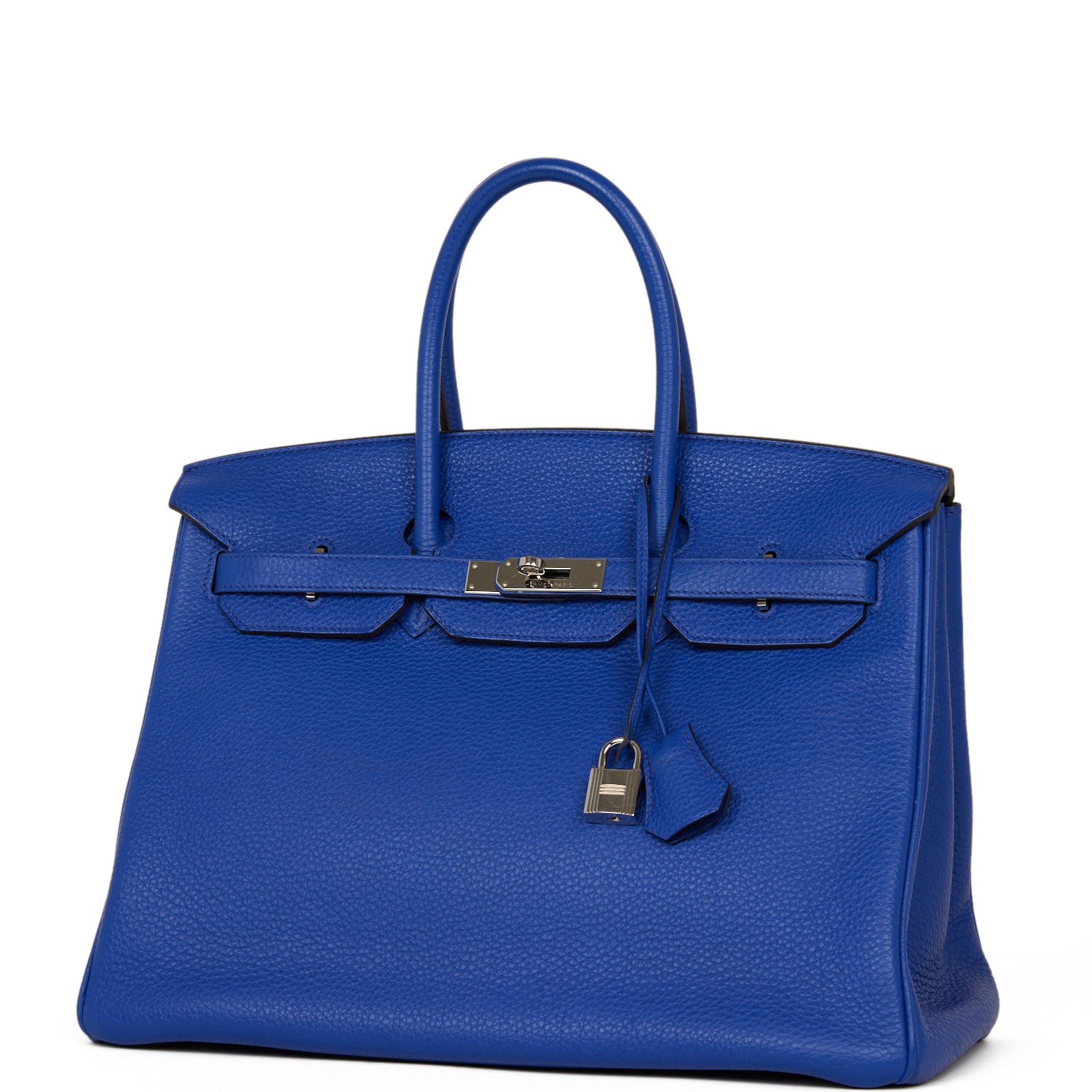 Pre-owned Hermes Birkin 35 Bleu Electric Togo Palladium Hardware - fashionupstore1