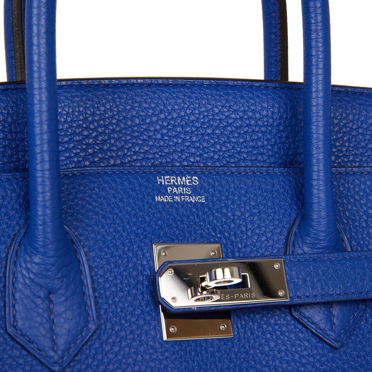 Pre-owned Hermes Birkin 35 Bleu Electric Togo Palladium Hardware - fashionupstore1