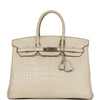 Pre-owned Hermes Birkin 35 Beton Matte Alligator Palladium Hardware - fashionupstore1