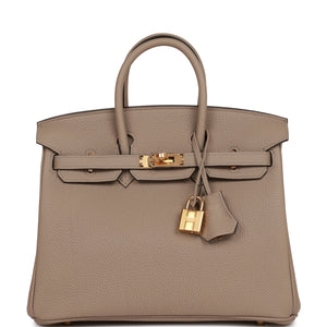 Hermes Birkin 25 Gris Tourterelle Togo Gold Hardware - fashionupstore1