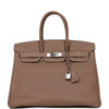 Pre-owned Hermes Birkin 35 Etoupe Togo Palladium Hardware - fashionupstore1