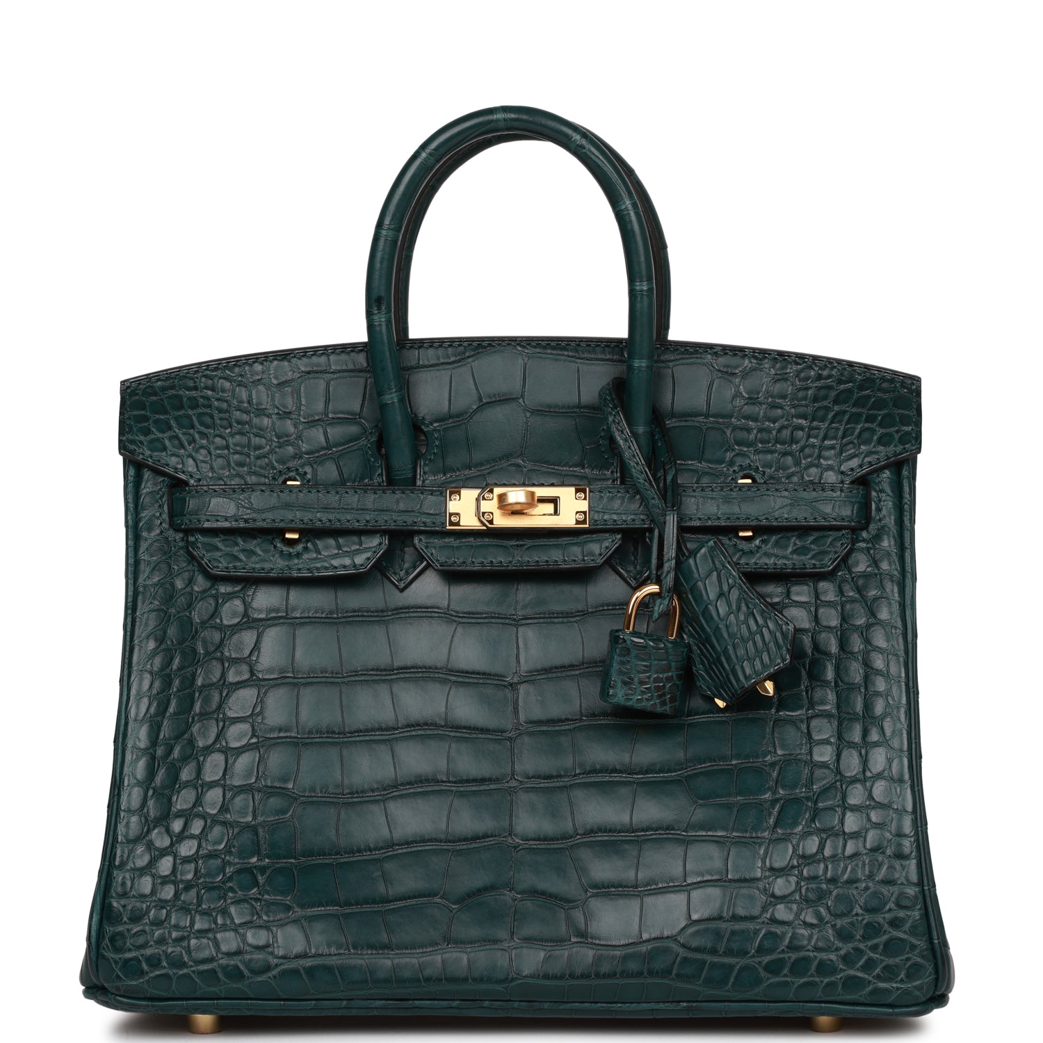 Hermes Birkin 25 Vert Cypress Matte Alligator Gold Hardware - fashionupstore1