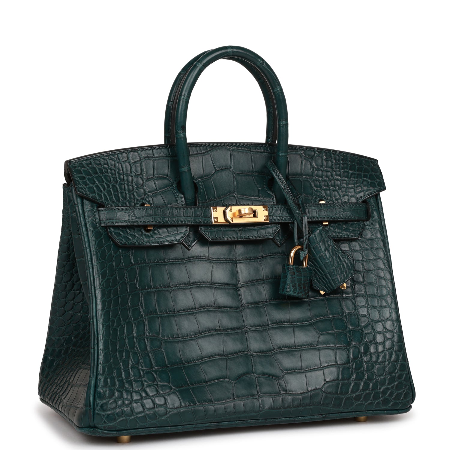 Hermes Birkin 25 Vert Cypress Matte Alligator Gold Hardware - fashionupstore1