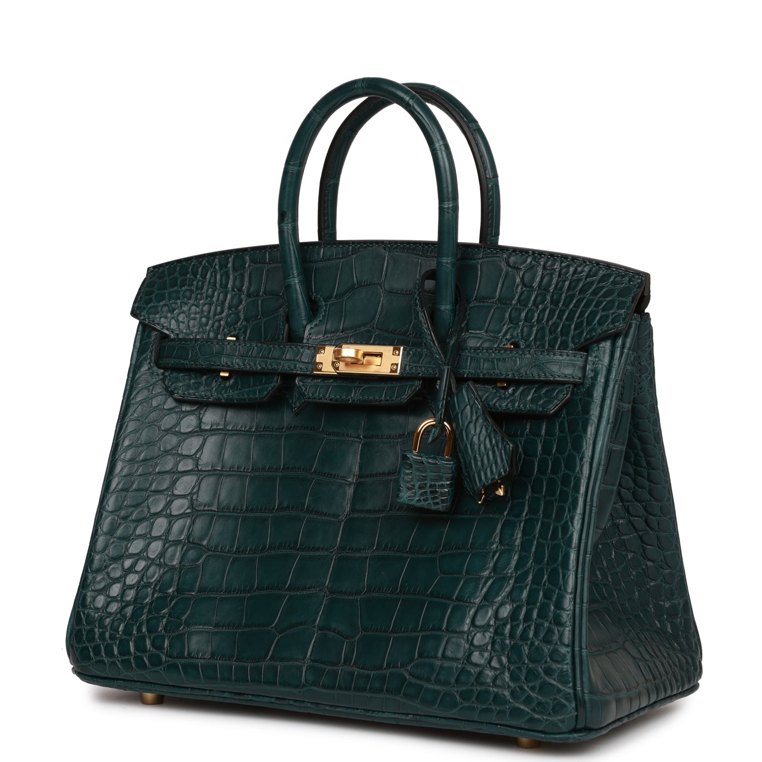 Hermes Birkin 25 Vert Cypress Matte Alligator Gold Hardware - fashionupstore1