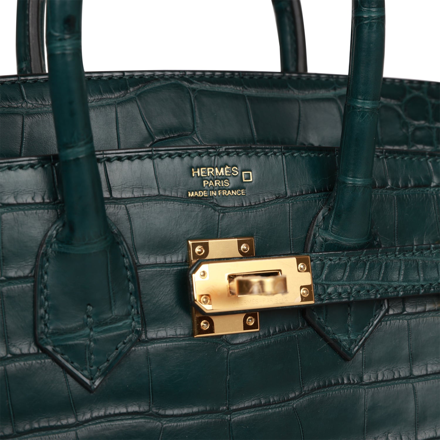 Hermes Birkin 25 Vert Cypress Matte Alligator Gold Hardware - fashionupstore1