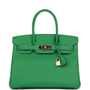 Pre-owned Hermes Birkin 30 Cactus Epsom Gold Hardware - fashionupstore1