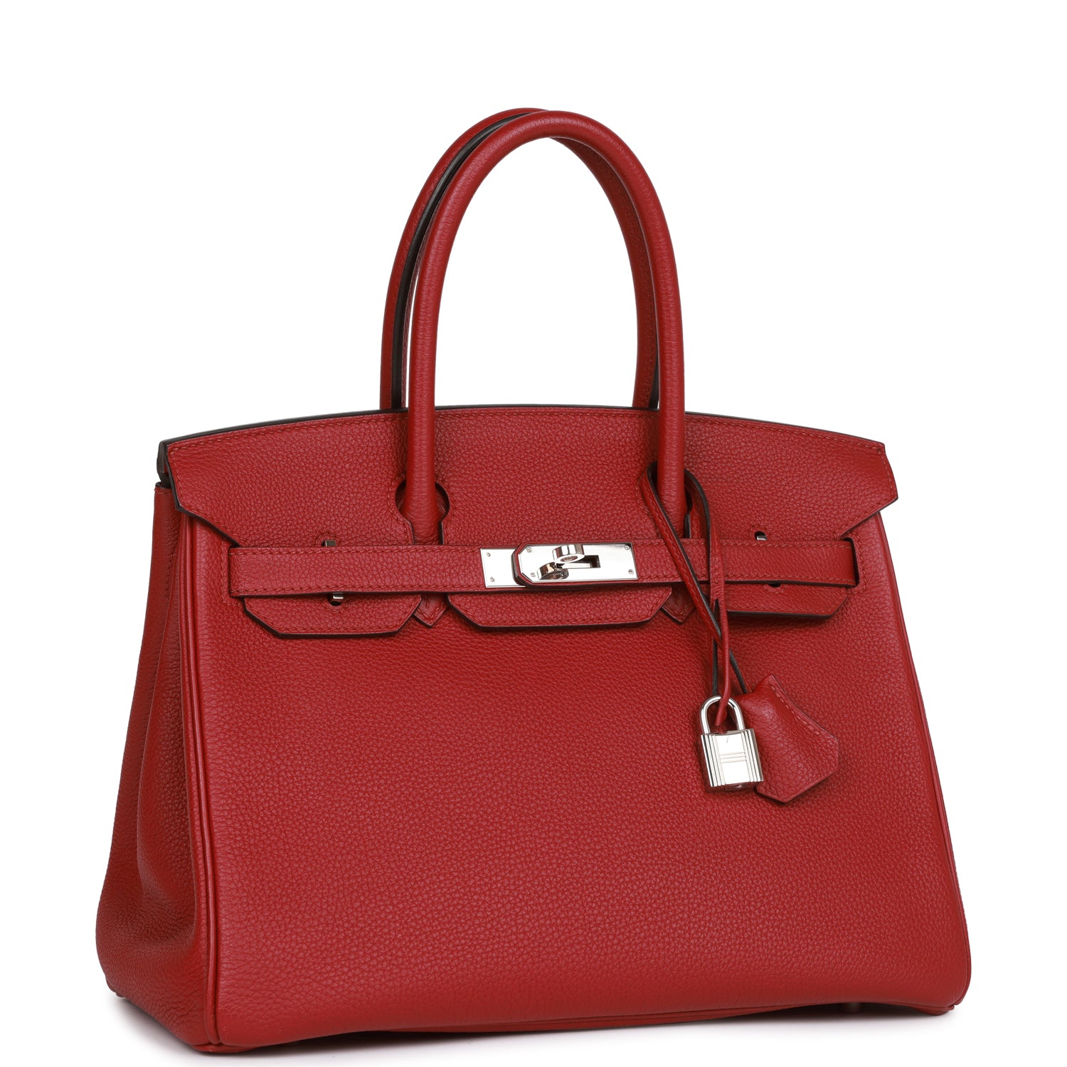 Pre-owned Hermes Birkin 30 Rouge Imperial Togo Palladium Hardware - fashionupstore1