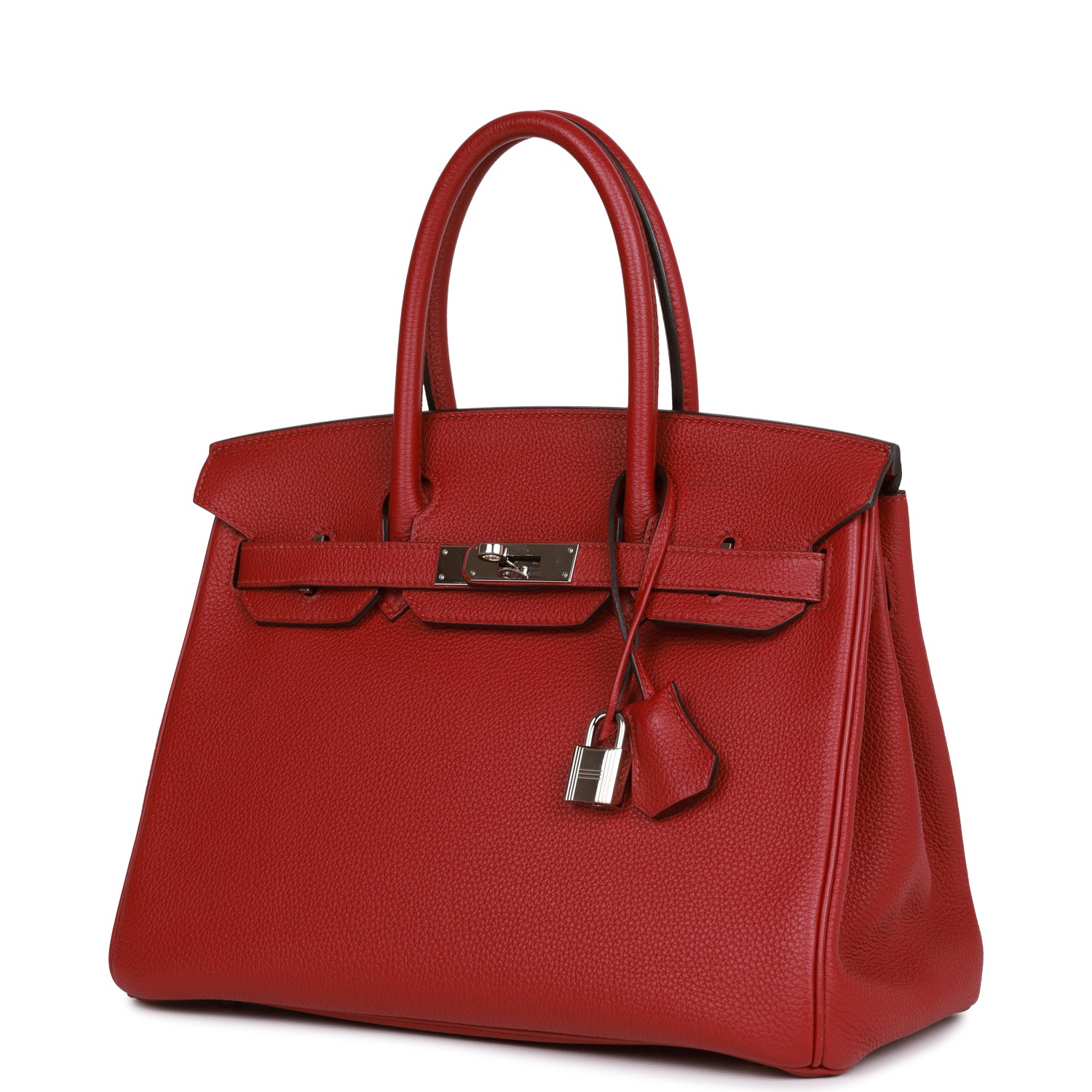 Pre-owned Hermes Birkin 30 Rouge Imperial Togo Palladium Hardware - fashionupstore1