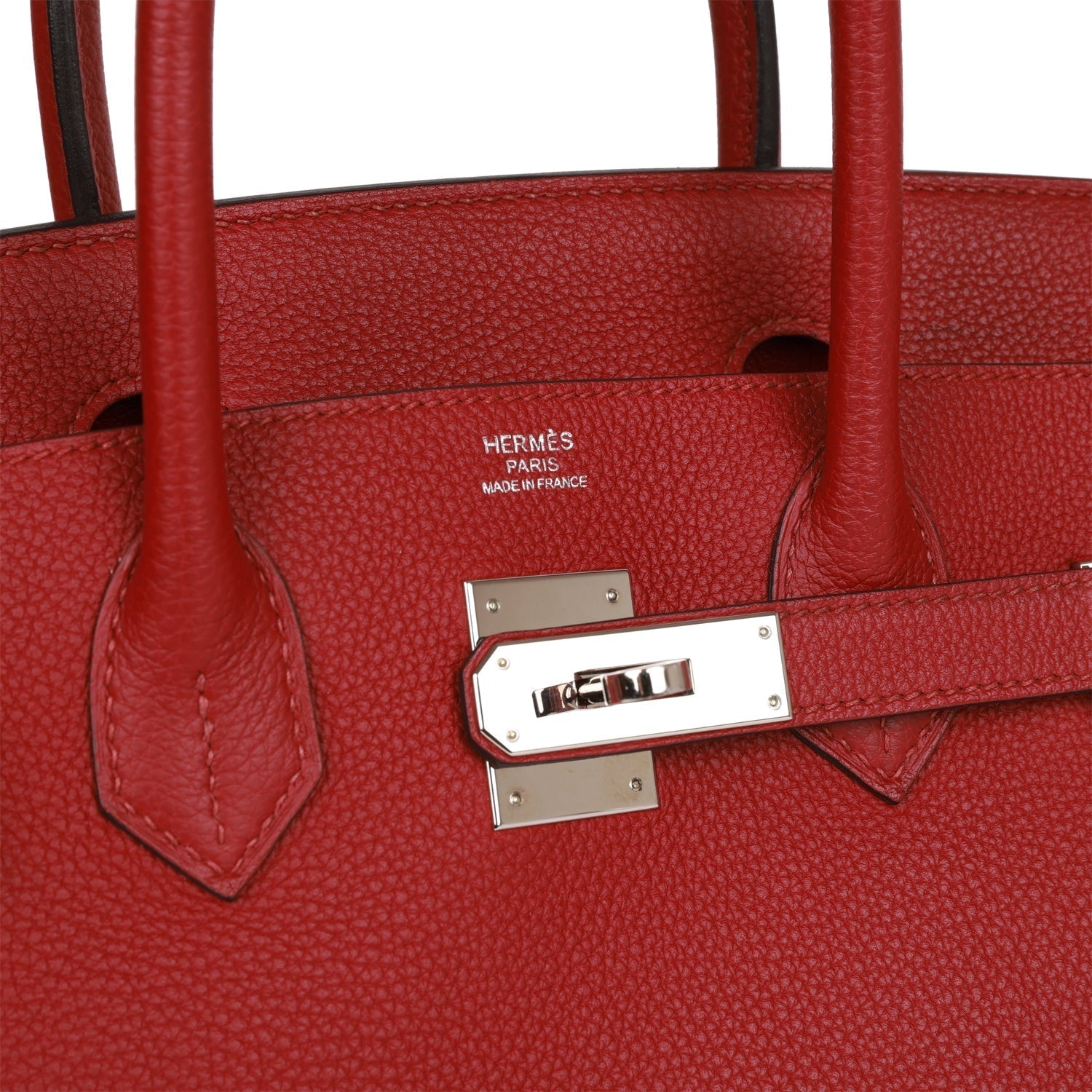 Pre-owned Hermes Birkin 30 Rouge Imperial Togo Palladium Hardware - fashionupstore1