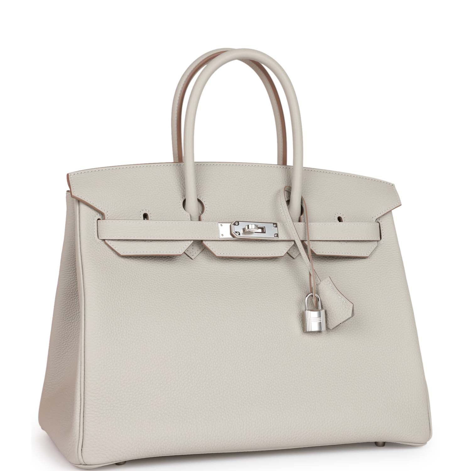 Hermes Birkin 35 Gris Perle Togo Palladium Hardware - fashionupstore1