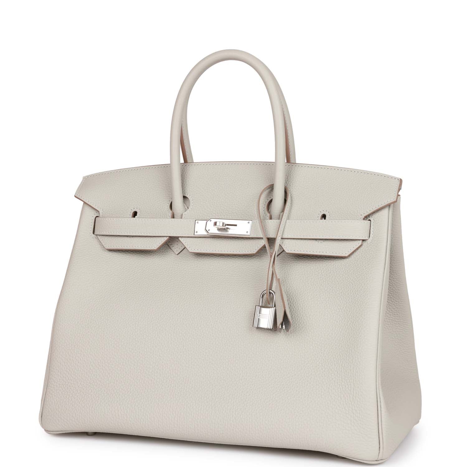 Hermes Birkin 35 Gris Perle Togo Palladium Hardware - fashionupstore1