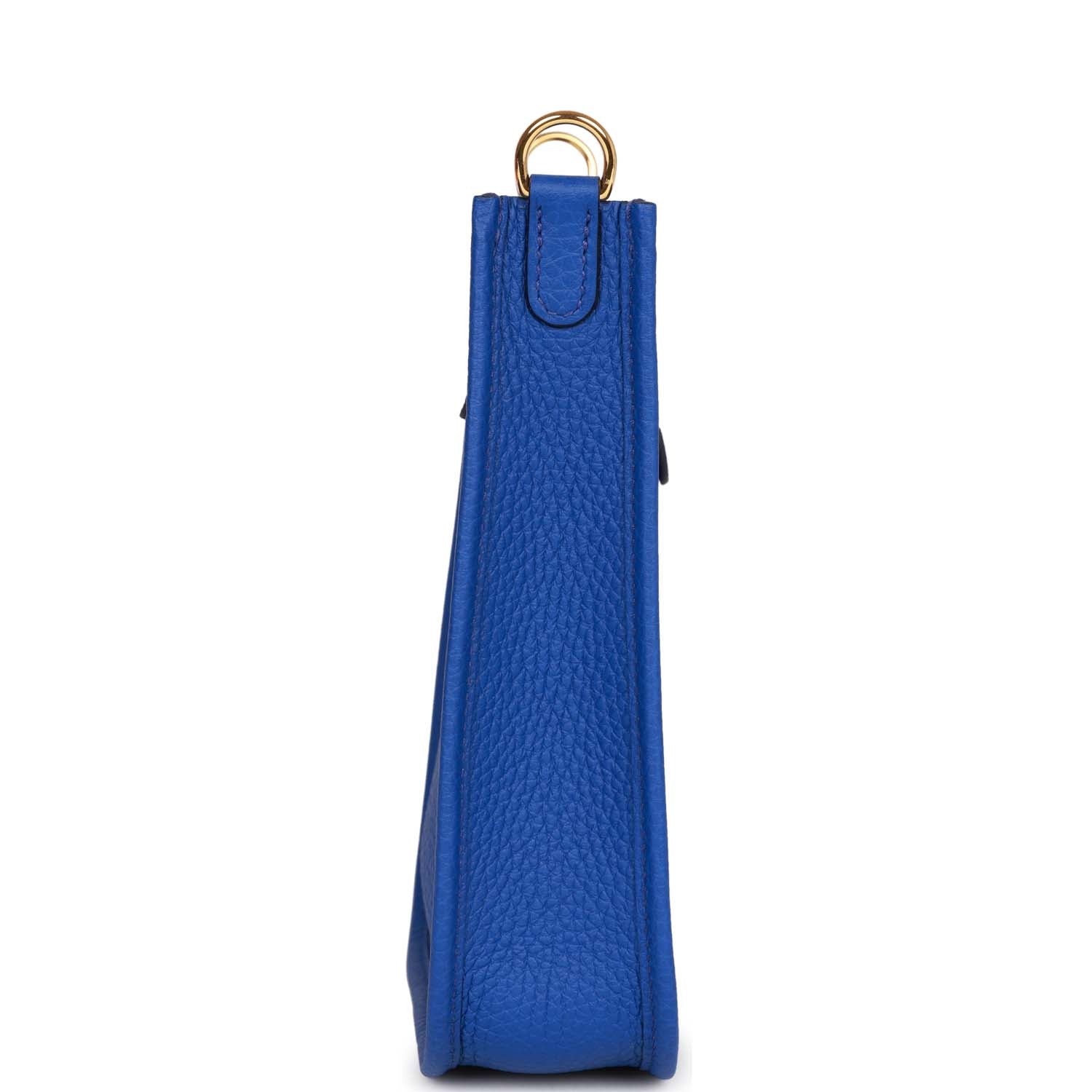 Hermes Evelyne TPM Bleu Electric Clemence Gold Hardware - fashionupstore1