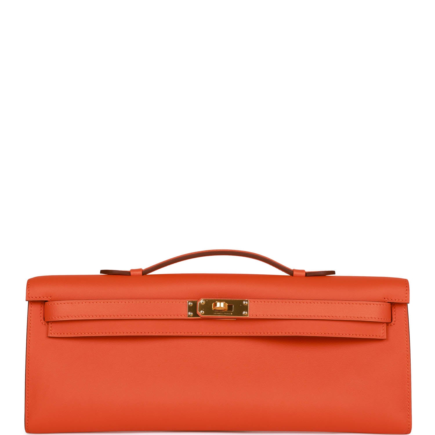 Hermes Kelly Cut Orange Swift Gold Hardware - fashionupstore1