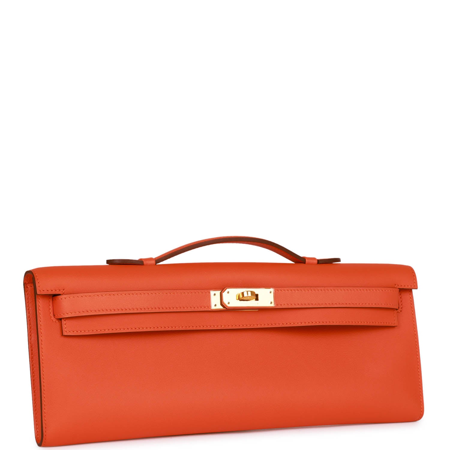 Hermes Kelly Cut Orange Swift Gold Hardware - fashionupstore1