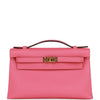 Hermes Kelly Pochette Rose Azalee Epsom Gold Hardware - fashionupstore1