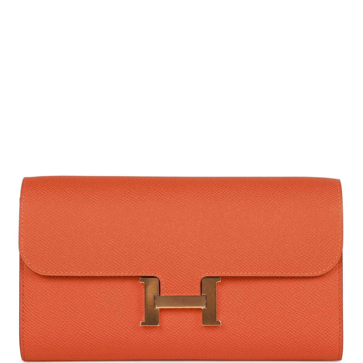 Hermes Constance Wallet To Go Orange Epsom Gold Hardware - fashionupstore1