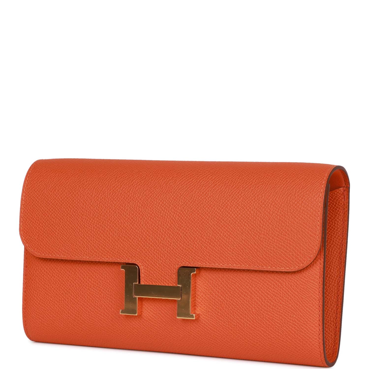 Hermes Constance Wallet To Go Orange Epsom Gold Hardware - fashionupstore1