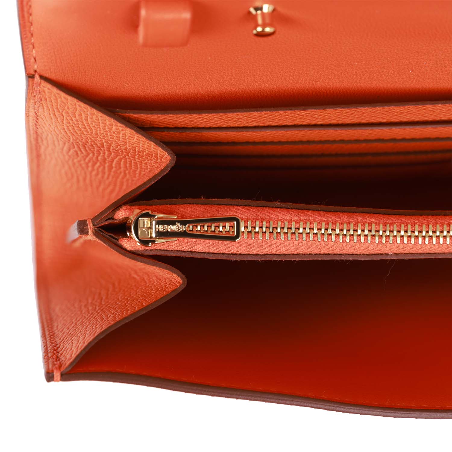 Hermes Constance Wallet To Go Orange Epsom Gold Hardware - fashionupstore1