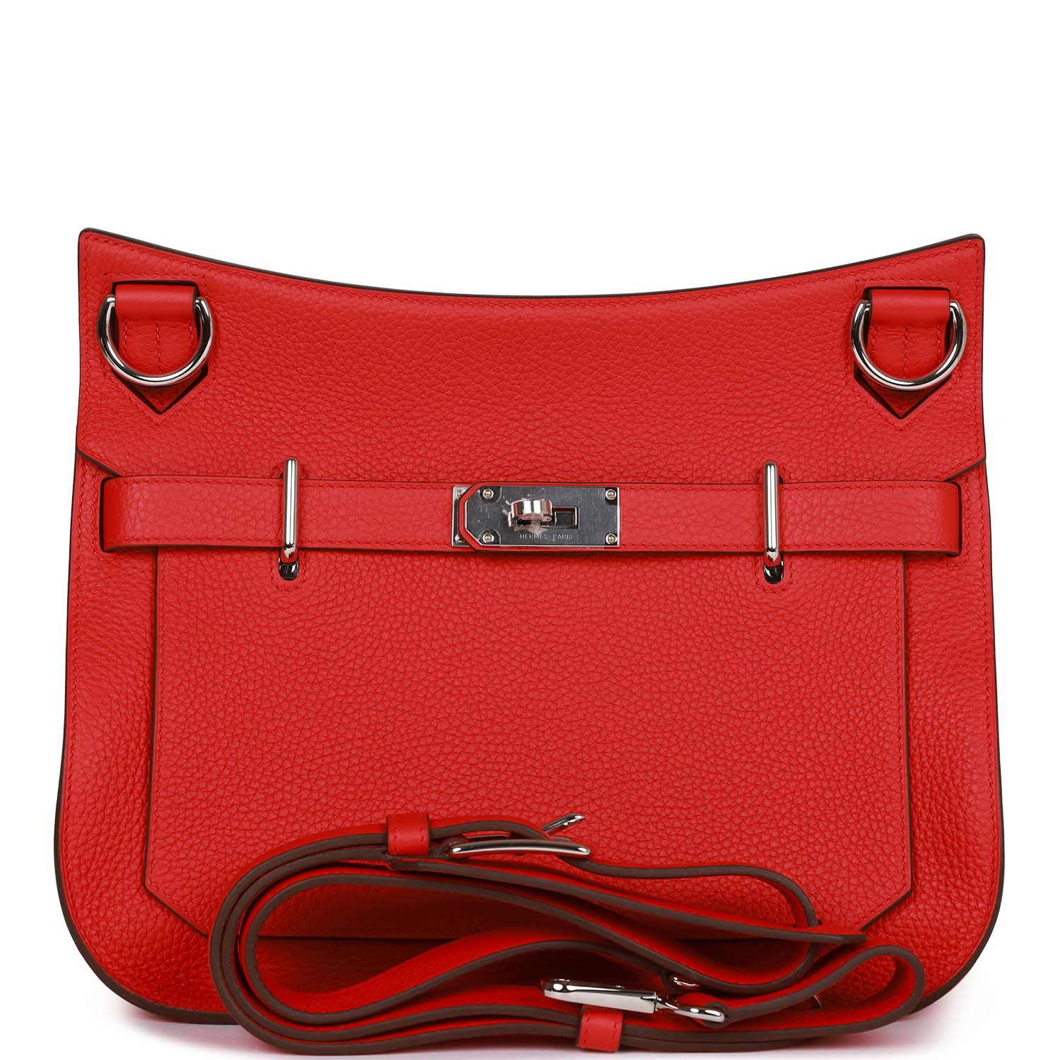 Hermes Jypsiere 28 Rouge De Coeur Clemence Palladium Hardware - fashionupstore1