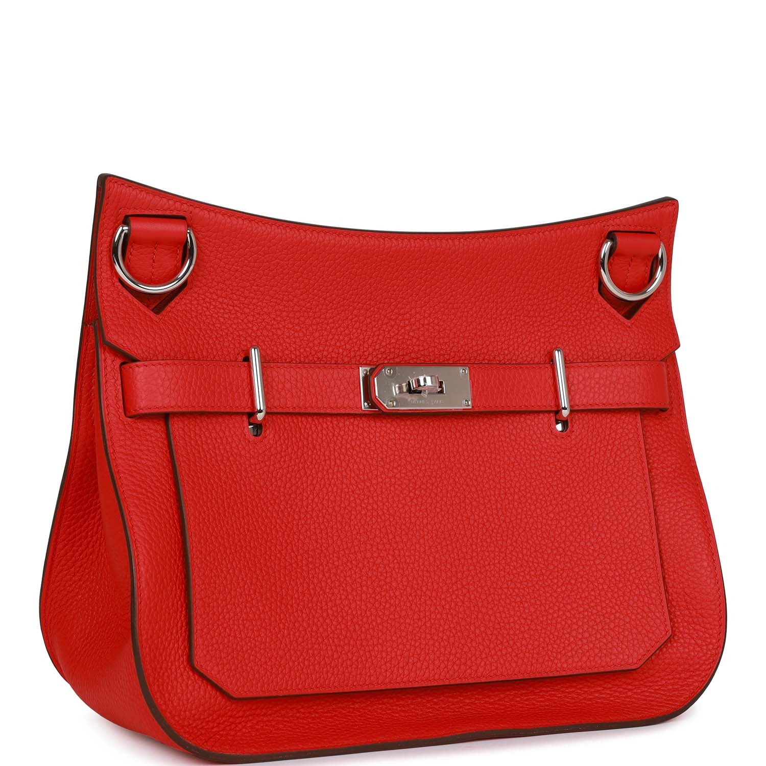 Hermes Jypsiere 28 Rouge De Coeur Clemence Palladium Hardware - fashionupstore1