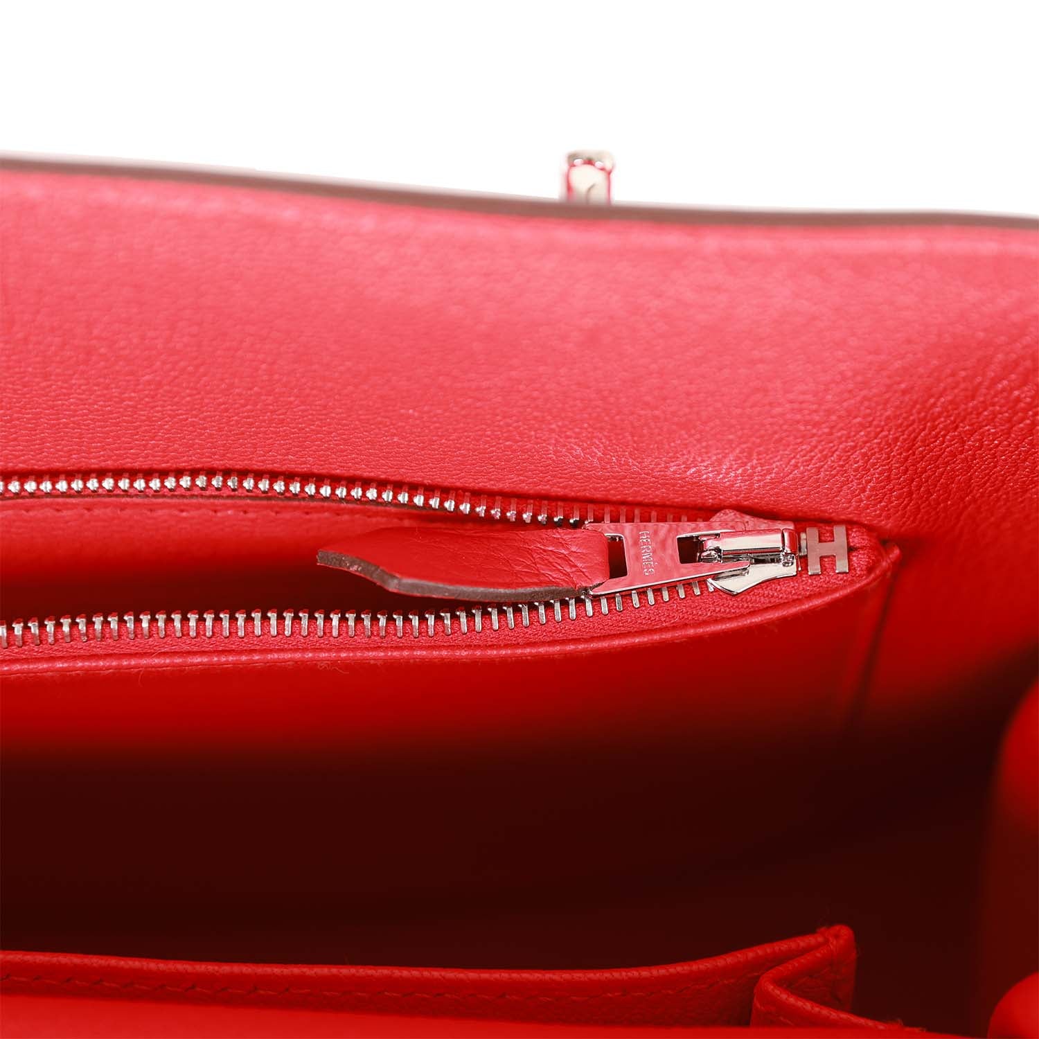 Hermes Jypsiere 28 Rouge De Coeur Clemence Palladium Hardware - fashionupstore1