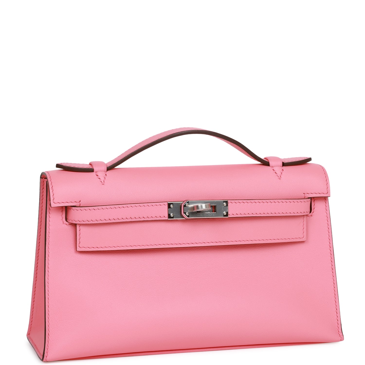 Hermes Kelly Pochette Rose D'Ete Swift Palladium Hardware - fashionupstore1