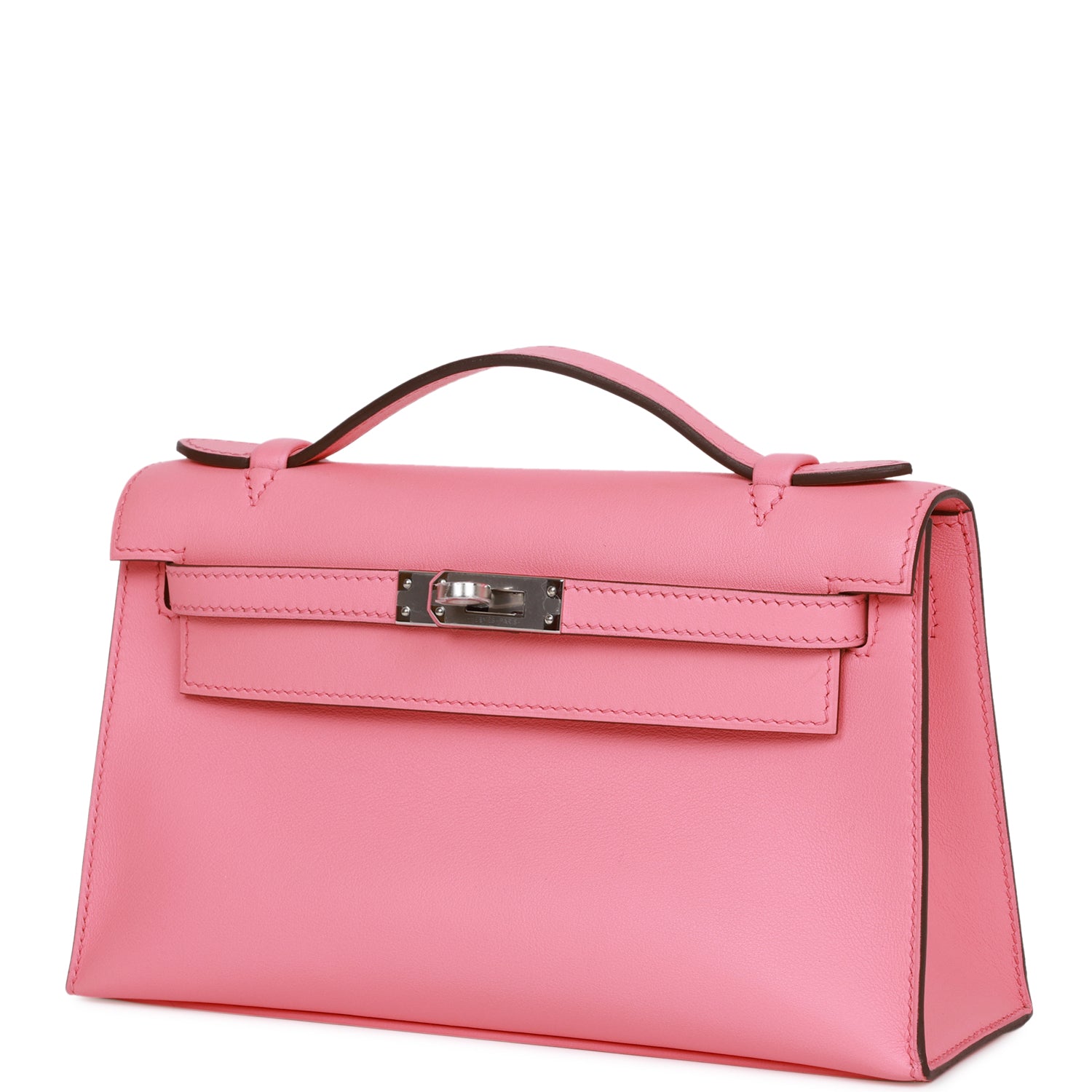 Hermes Kelly Pochette Rose D'Ete Swift Palladium Hardware - fashionupstore1