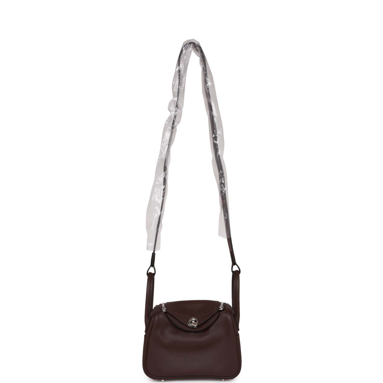 Hermes Mini Lindy Rouge Sellier Verso Swift Palladium Hardware - fashionupstore1