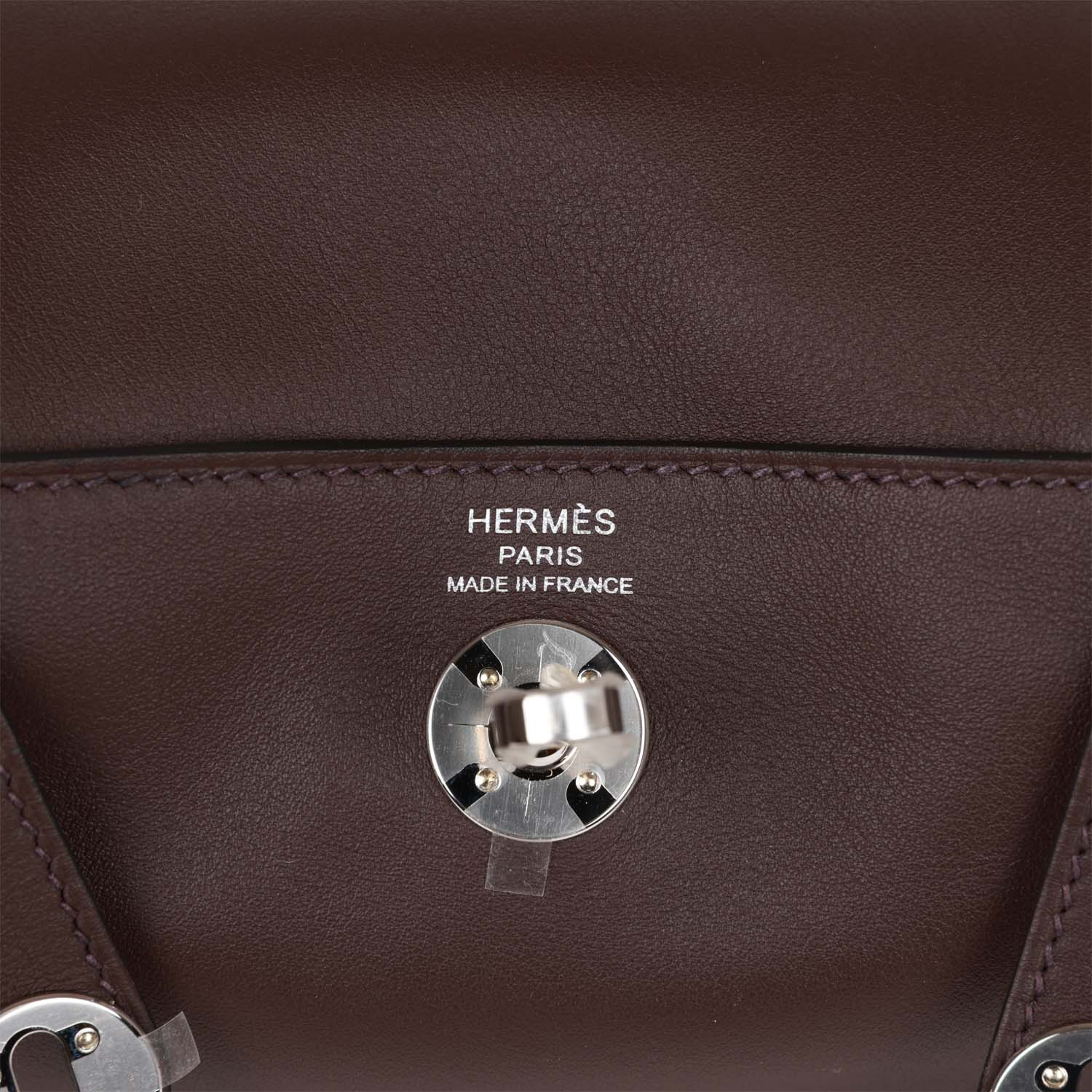 Hermes Mini Lindy Rouge Sellier Verso Swift Palladium Hardware - fashionupstore1