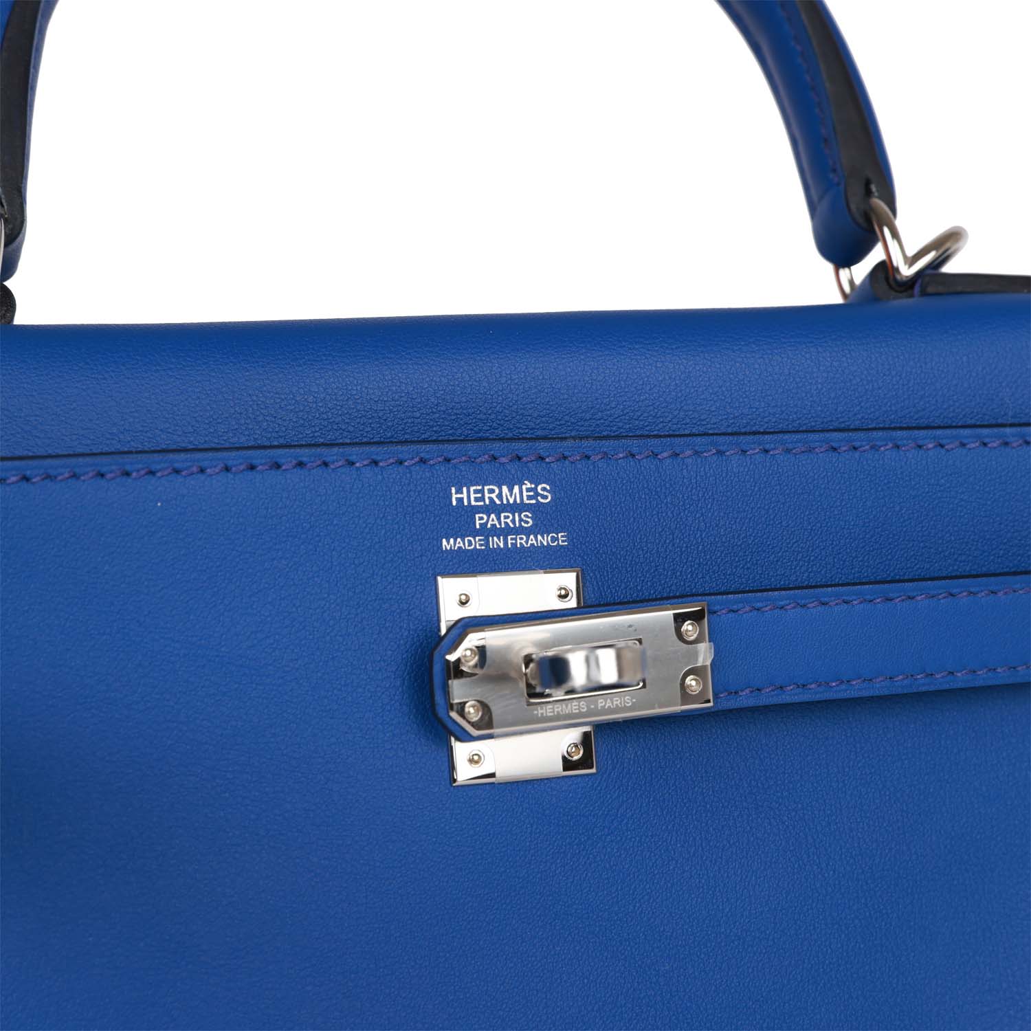 Hermes Kelly Retourne 25 Bleu Royal Swift Palladium Hardware - fashionupstore1