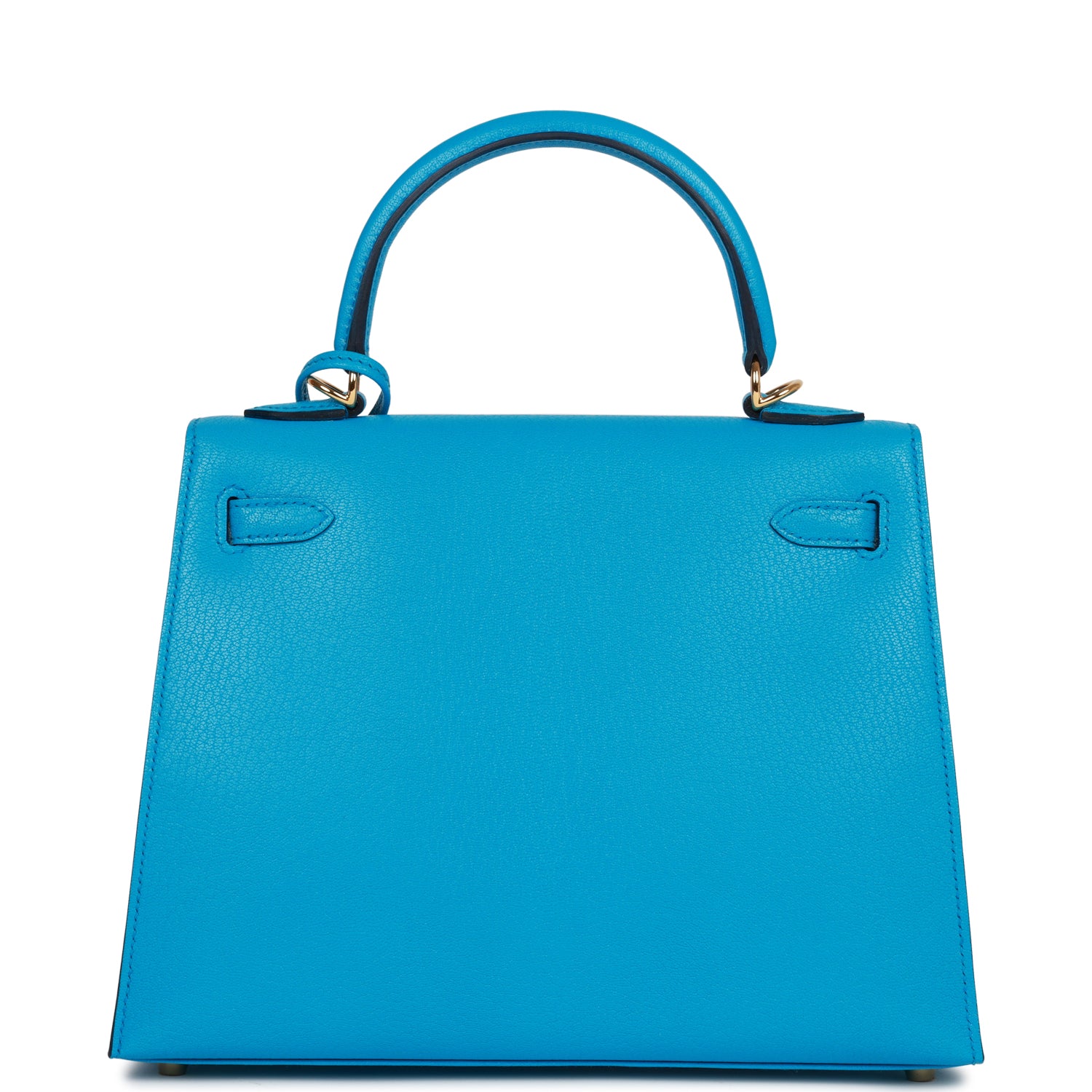 Hermes Kelly Sellier 25 Bleu Frida Chevre Gold Hardware - fashionupstore1