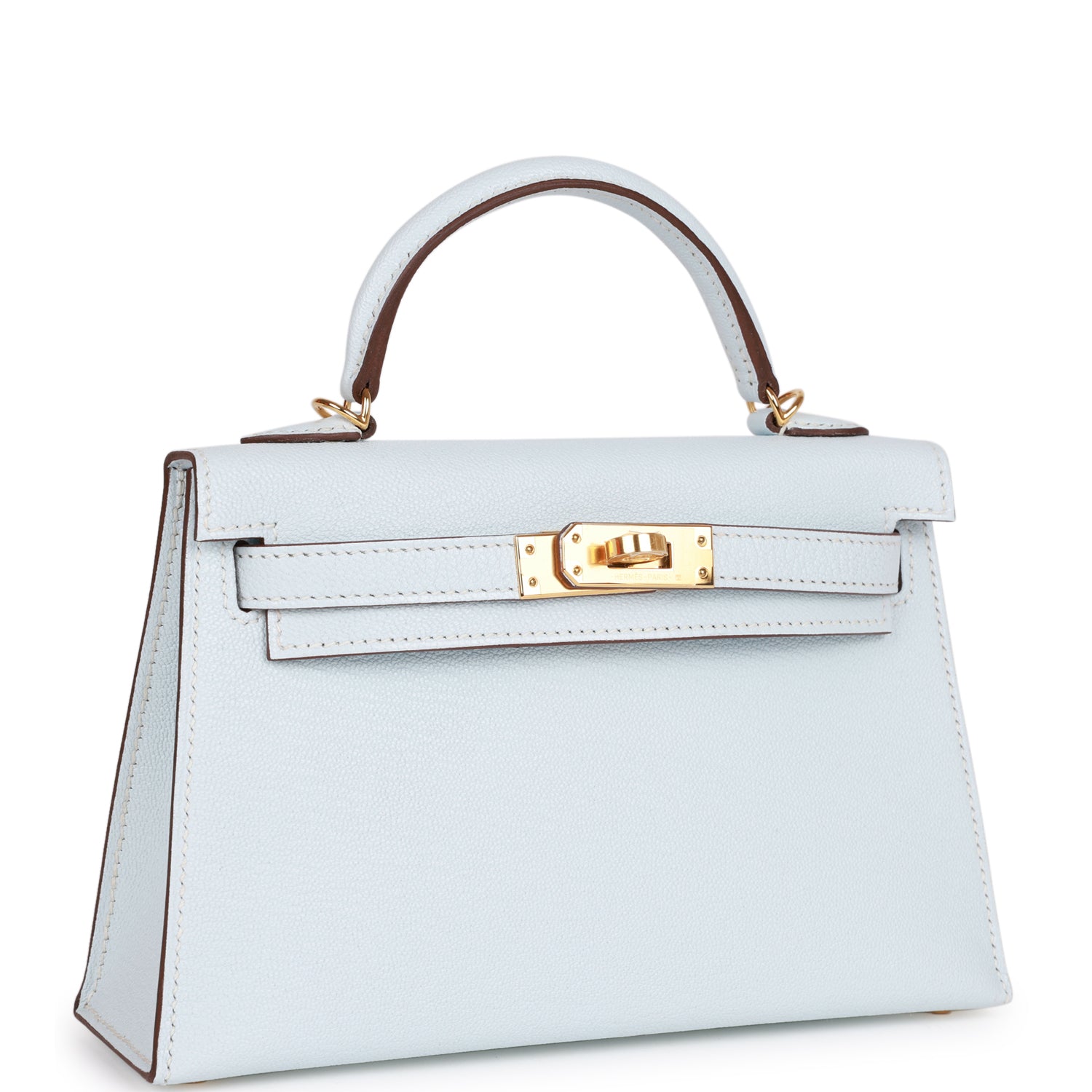 Hermes Kelly Sellier 20 Bleu Brume Chevre Gold Hardware - fashionupstore1