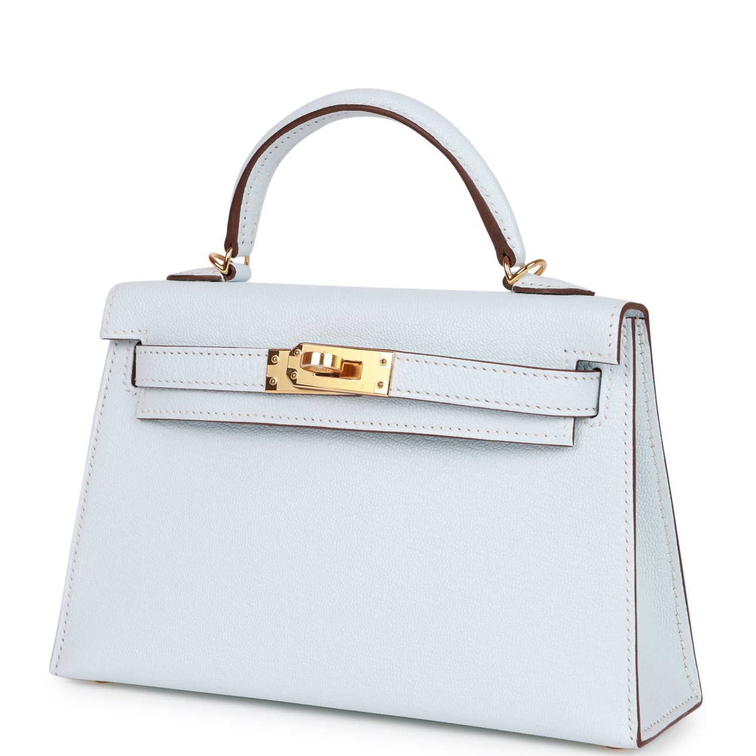 Hermes Kelly Sellier 20 Bleu Brume Chevre Gold Hardware - fashionupstore1