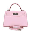 Hermes Kelly Sellier 20 Rose Sakura Chevre Palladium Hardware - fashionupstore1