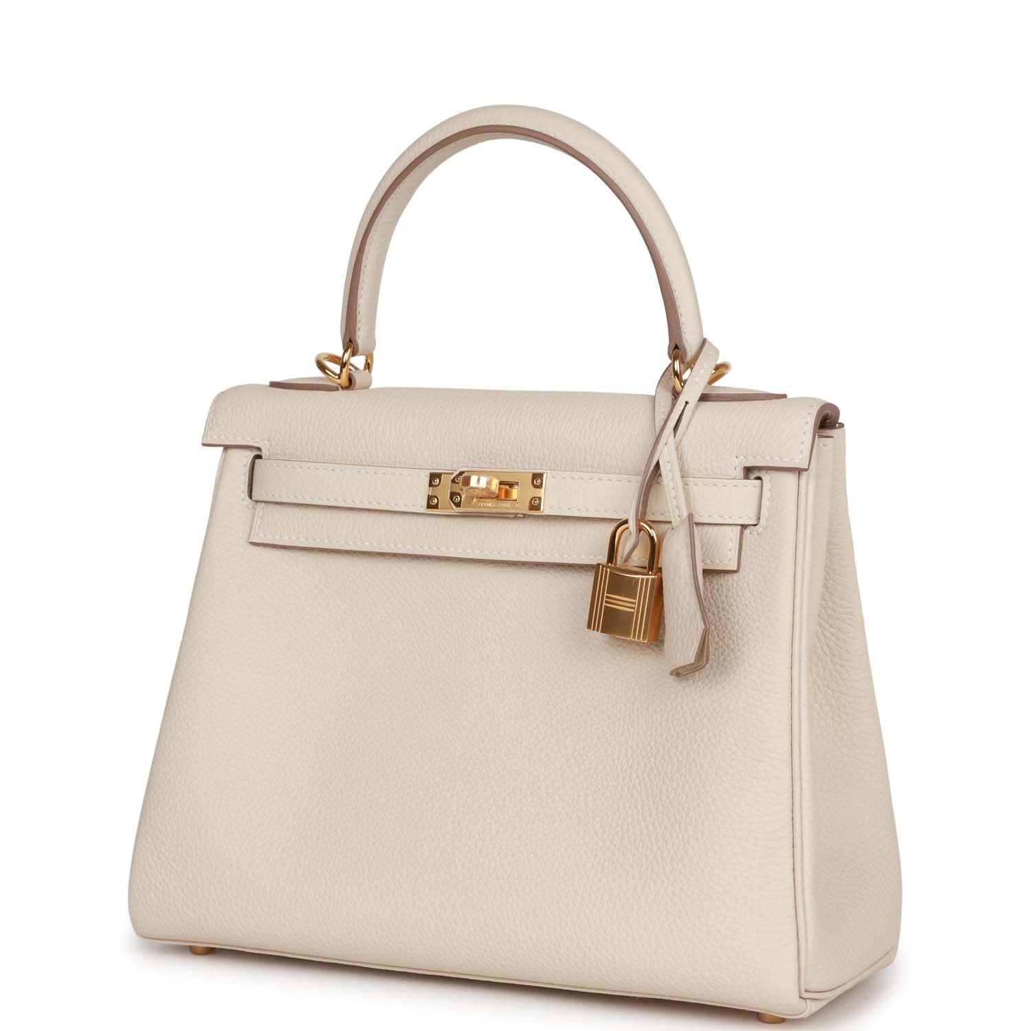 Hermes Kelly Retourne 25 Craie Togo Gold Hardware - fashionupstore1