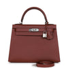 Hermes Kelly Sellier 28 Rouge H Epsom Palladium Hardware - fashionupstore1