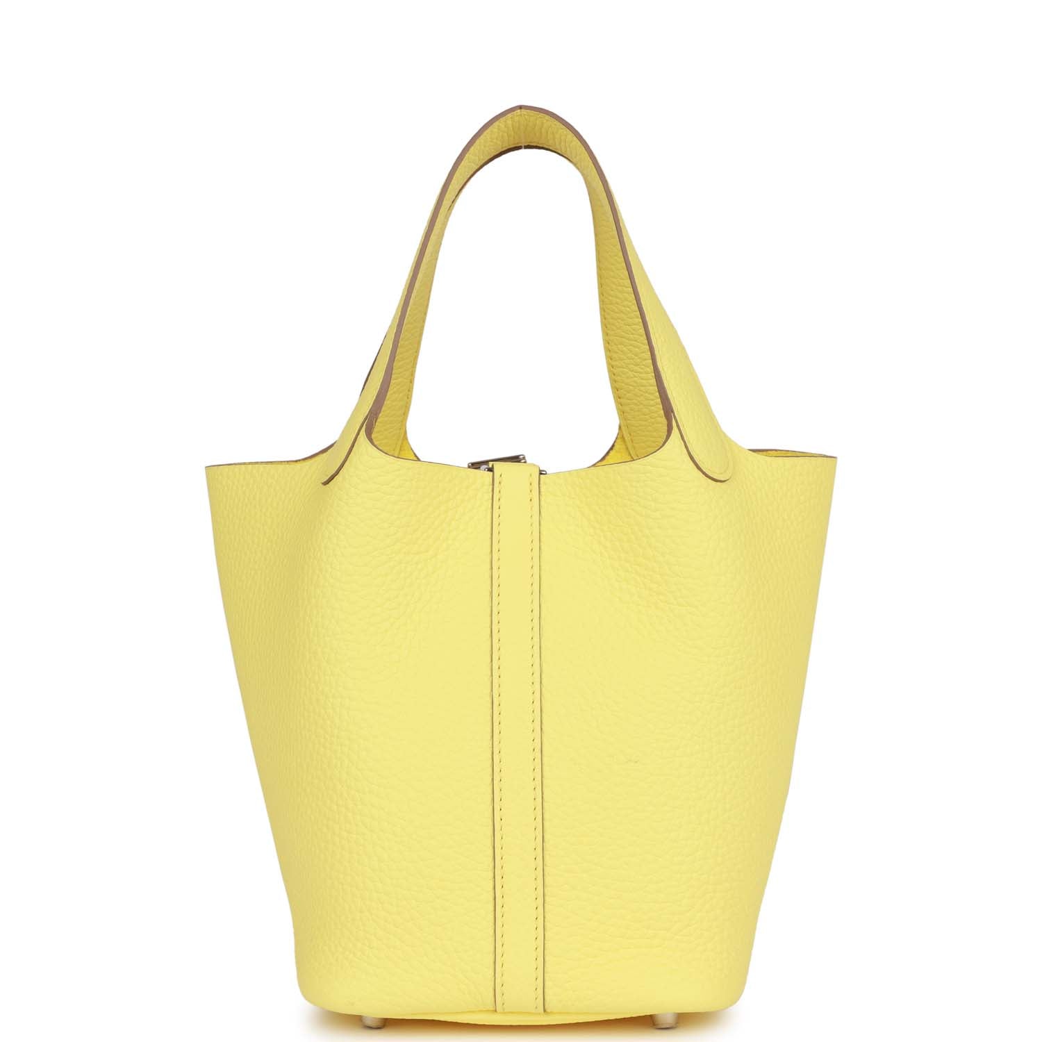 Hermes Picotin 18 Limoncello Clemence Palladium Hardware - fashionupstore1