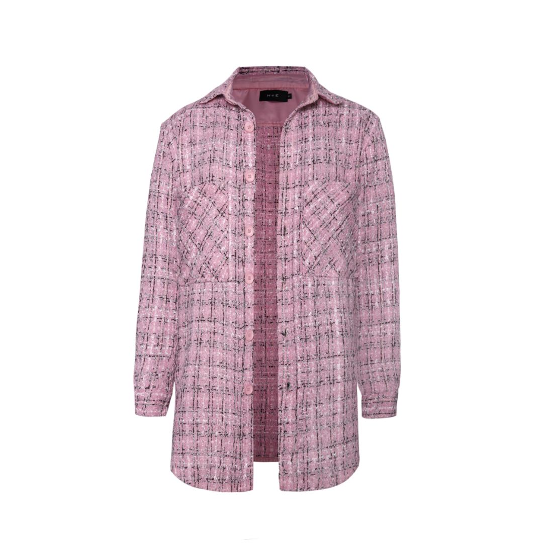 Tweed Overshirt - Pink - 1984brand