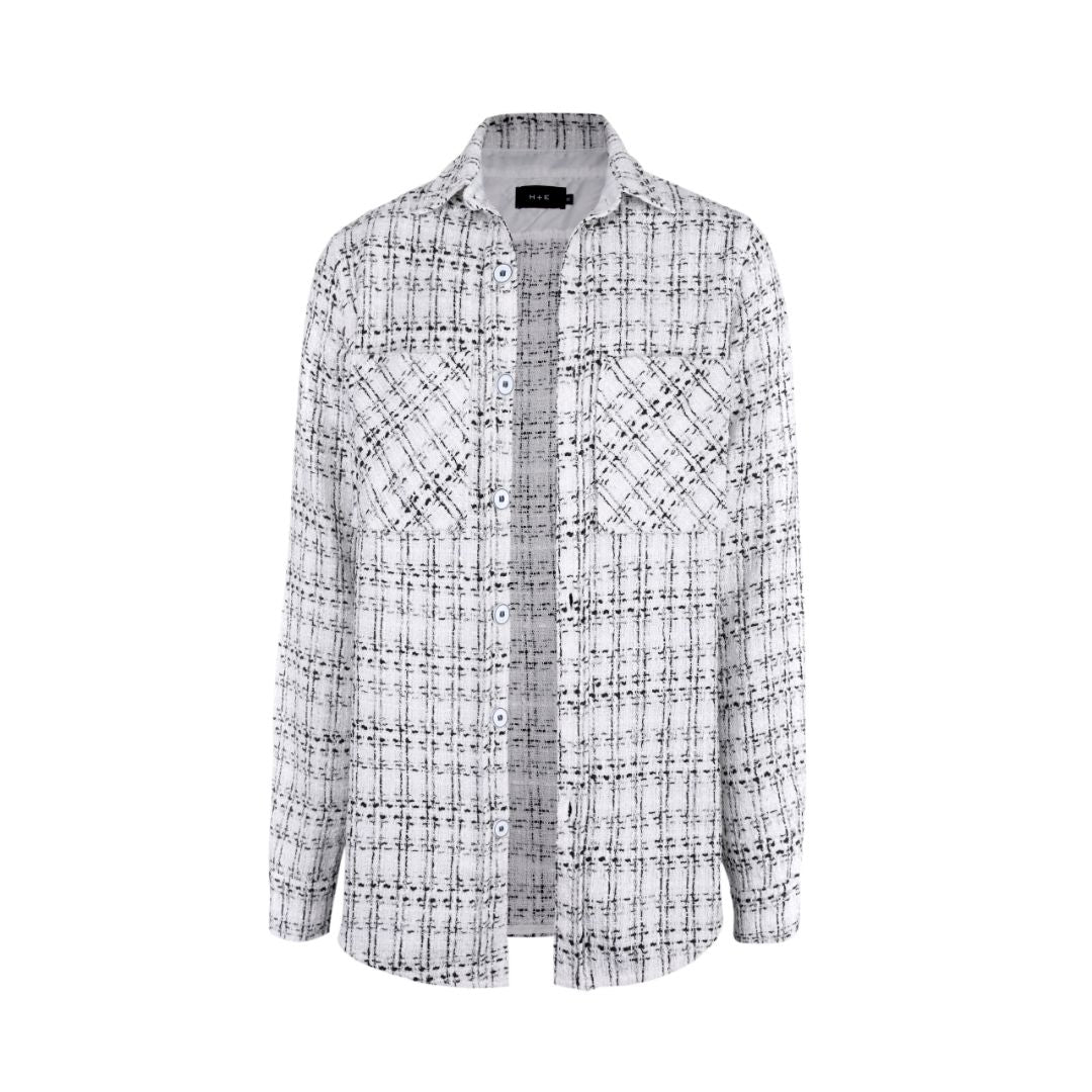 Tweed Overshirt - White - 1984brand