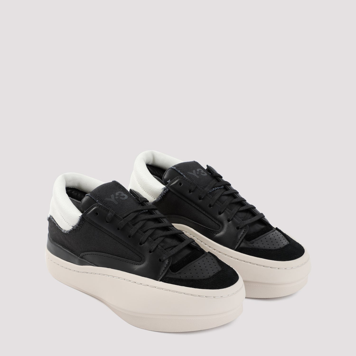 Y-3 LEATHER LUX BBALL LOW SNEAKERS - fashionupstore1