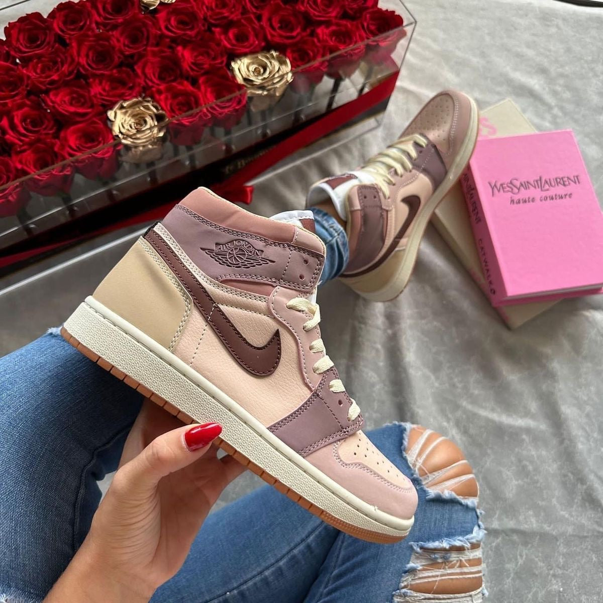 Custom Jordan 1 Mid SE Dark Pony Smoky Mauve DO7440-821 - fashionupstore1