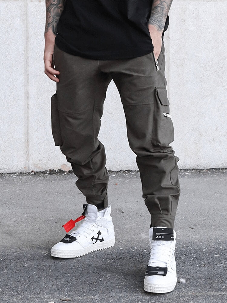 INFINIT Drex cargo pants streetwear multi pockets casual joggers for men 2022 - fashionupstore1