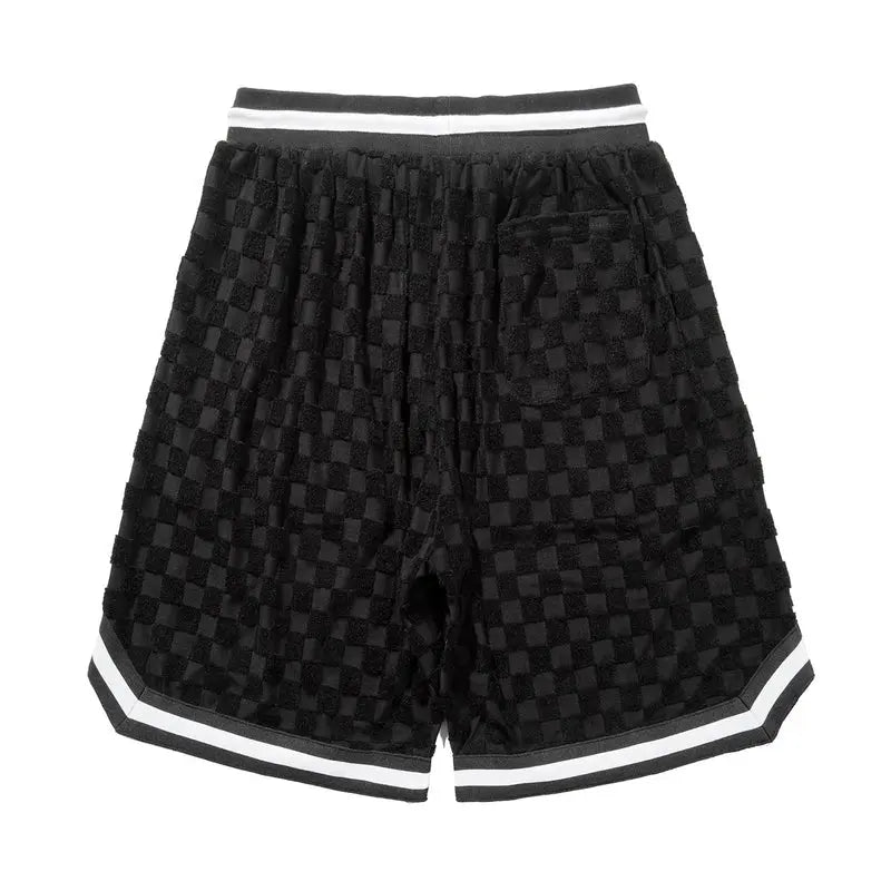 Jersey Shorts - Checkered Black - fashionupstore1