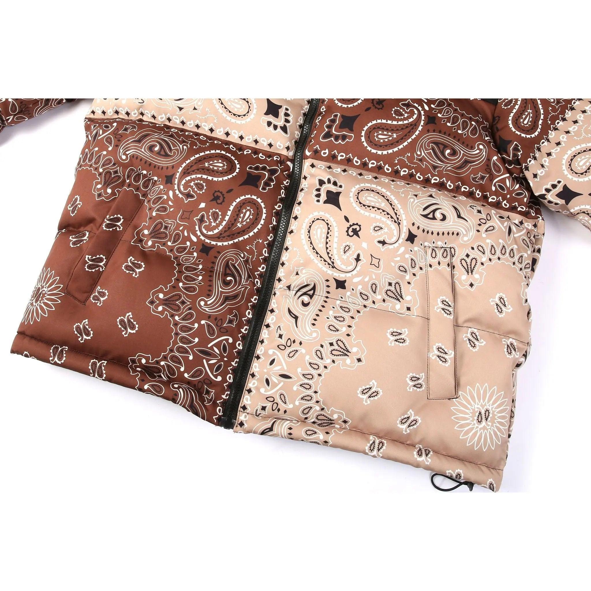 LE1 | Brown Paisley Puffer - fashionupstore1