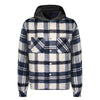 Hooded Flannel Jacket - Beige/Navy - fashionupstore1